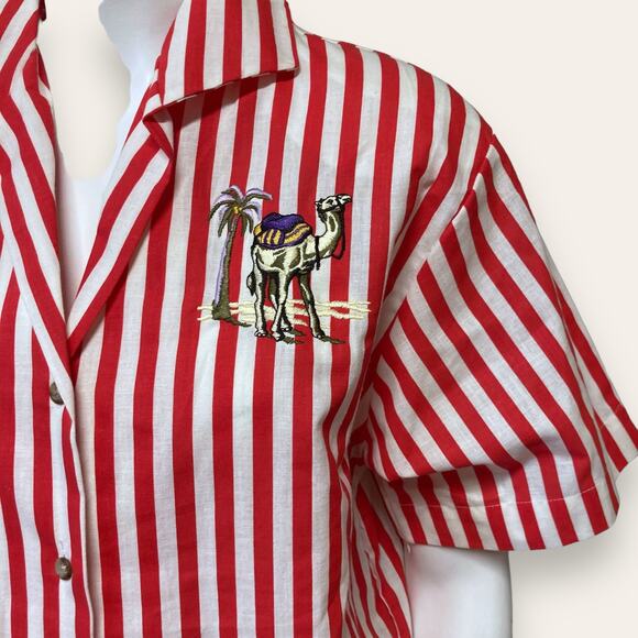Candy Striped Red and White Button up Middlebrook Park size 6 - Picture 2 of 7